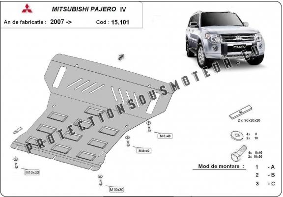 Protection sous moteur et de la radiateur Mitsubishi Pajero 4 (V80, V90)