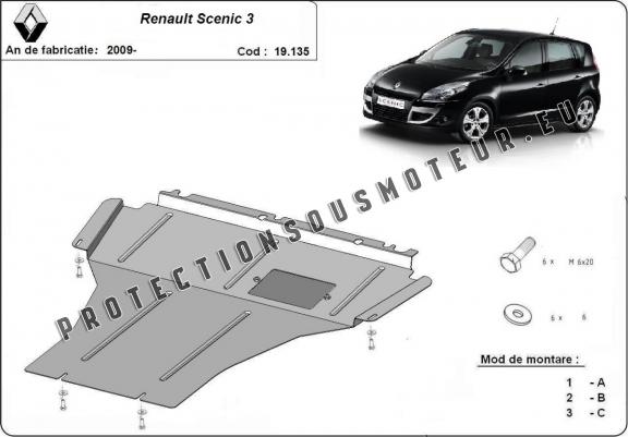 PLAQUE COUVERCLE CACHE PROTECTION SOUS MOTEUR RENAULT SCENIC III 2008 NEUF