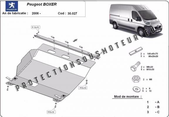 Peugeot Boxer 09.06-08.2014 PLAQUE CACHE PROTECTION SOUS MOTEUR Polyéthylène