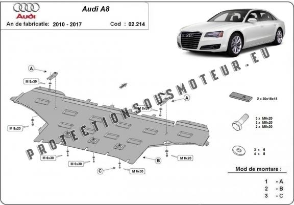 Audi A8 A6 A4 : installation du cache moteur inferieur 