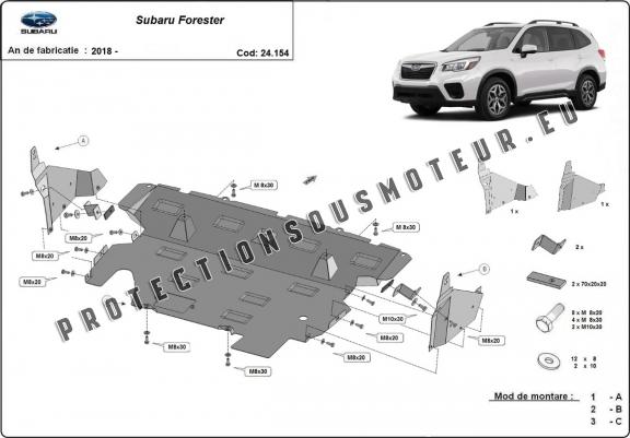 Protection sous moteur et de la radiateur Subaru Forester 5