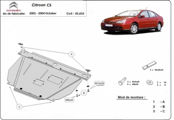 Protection sous moteur et de la boîte de vitesse Citroen C5