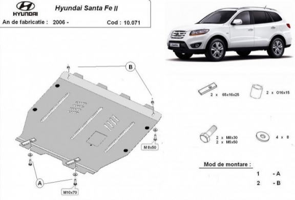 Protection sous moteur et de la boîte de vitesse Hyundai Santa Fe