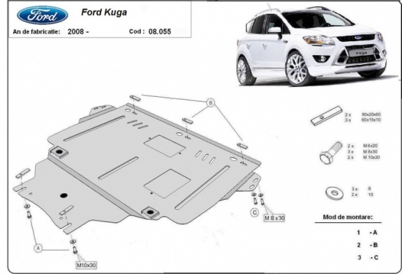 Protection sous moteur et de la boîte de vitesse Ford Kuga