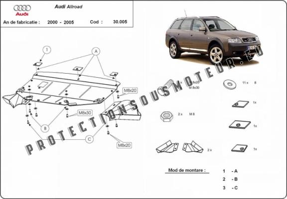 Protection sous moteur et de la radiateur Audi Allroad A6