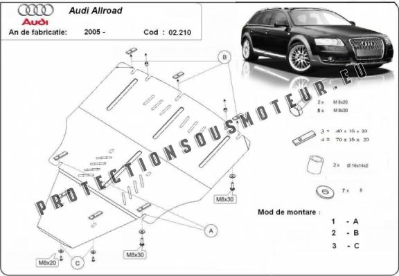 Protection sous moteur et de la boîte de vitesse Audi A6 Allroad 2 - sans latéraux