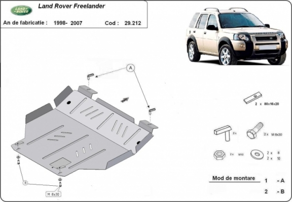 Protection sous moteur et de la boîte de vitesse Land Rover Freelander 1