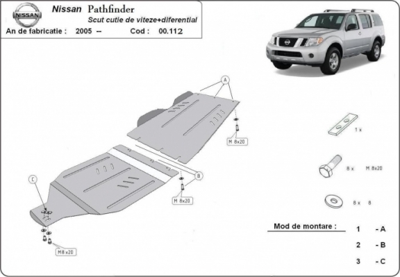 Protection de la boîte de vitesse et de la différentiel Nissan Pathfinder