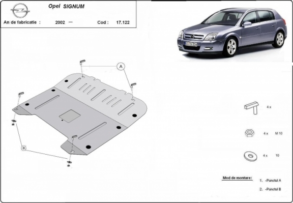 Protection sous moteur et de la boîte de vitesse Opel Signum