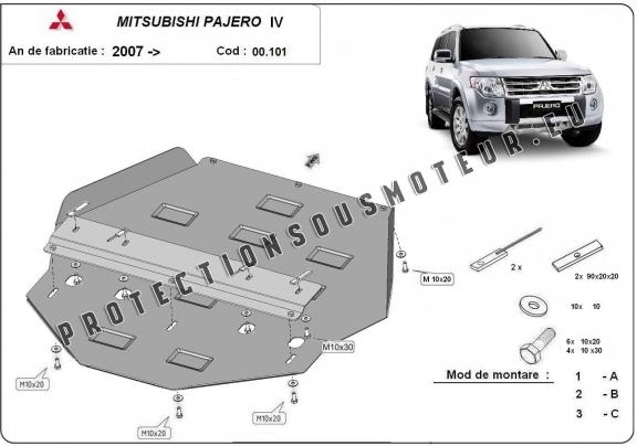 Protection de la boîte de vitesse Mitsubishi Pajero 4 (V80, V90)