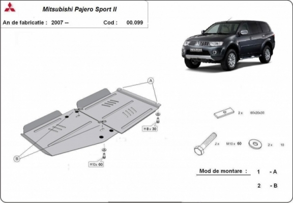Protection de la boîte de vitesse Mitsubishi Pajero Sport 2