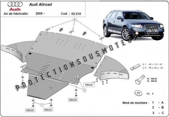 Protection sous moteur et de la boîte de vitesse Audi A6 Allroad 2 - avec latéraux