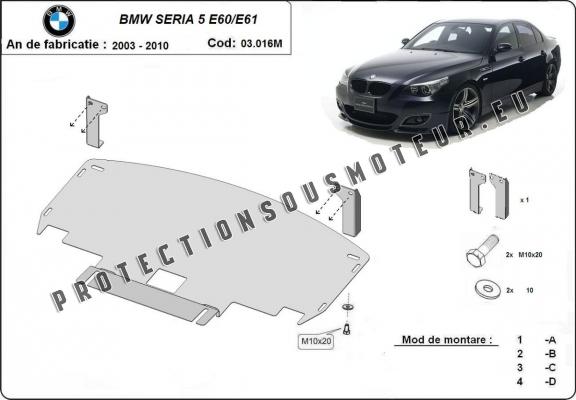 Protection sous moteur et de la radiateur BMW Seria 5  E60/E61 pare-chocs avant standard M
