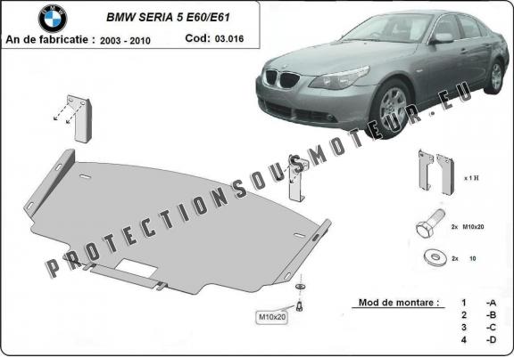 Protection sous moteur et de la radiateur BMW Seria 5 pare-chocs avant de série E60/E61 