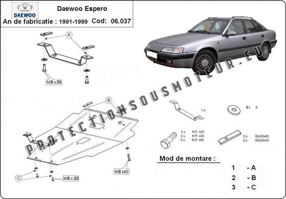 Protection sous moteur et de la boîte de vitesse Daewoo Espero