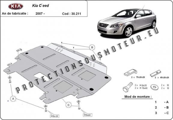 Protection sous moteur et de la boîte de vitesse Kia Ceed