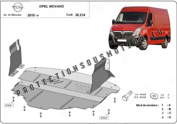 Protection sous moteur et de la boîte de vitesse Opel Movano