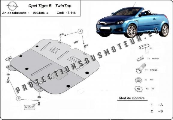 Protection sous moteur et de la boîte de vitesse Opel Tigra