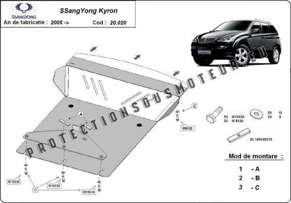 Protection sous moteur et de la radiateur SsangYong Kyron
