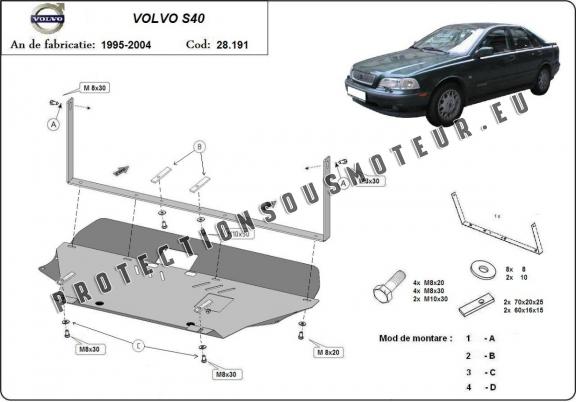 Protection sous moteur et de la boîte de vitesse Volvo S40