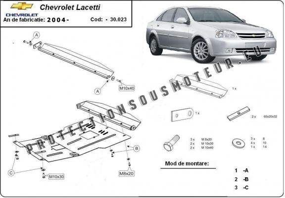 Protection sous moteur et de la boîte de vitesse Chevrolet Lacetti / Nubira