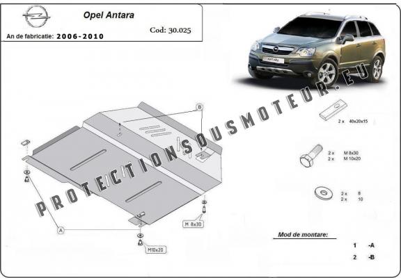 Protection sous moteur et de la boîte de vitesse Opel Antara