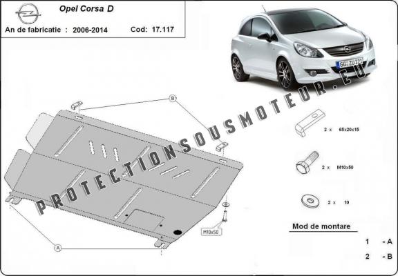 Protection sous moteur et de la boîte de vitesse Opel Corsa D