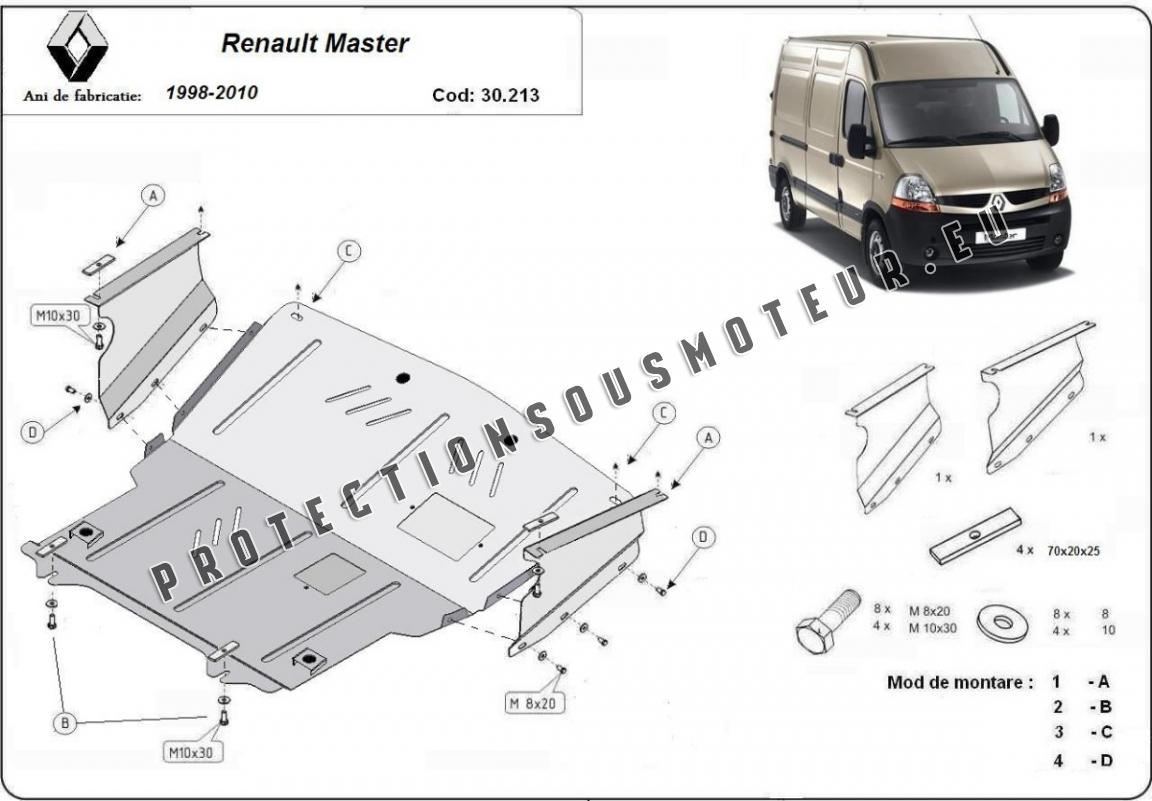 Renault Master Opel Movano PROTECTION SOUS MOTEUR 1998-2003 