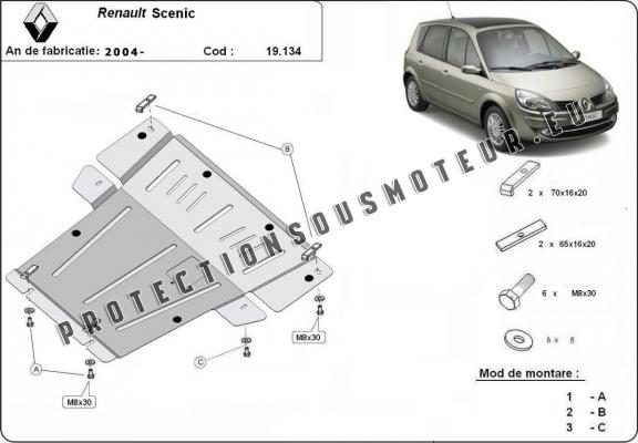 Protection sous moteur et de la boîte de vitesse Renault Scenic