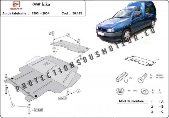 Protection sous moteur et de la boîte de vitesse Seat Inca