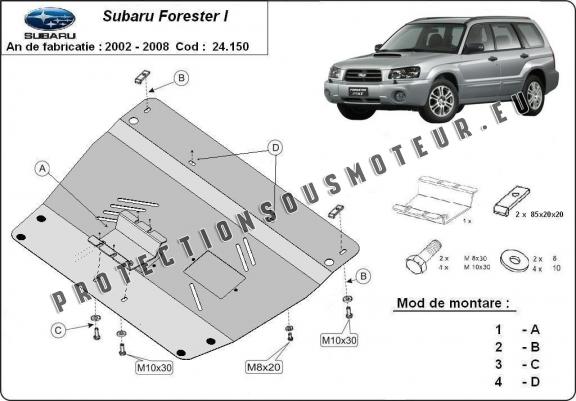 Protection sous moteur et de la boîte de vitesse Subaru Forester 2