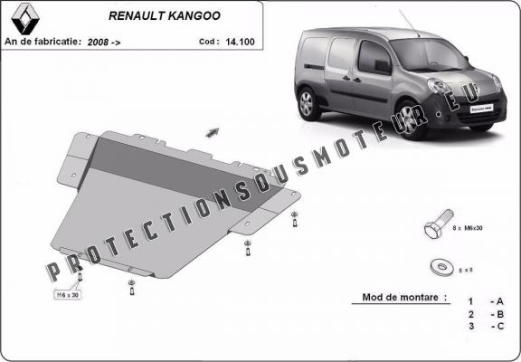 Protection sous moteur et de la boîte de vitesse Renault Kangoo