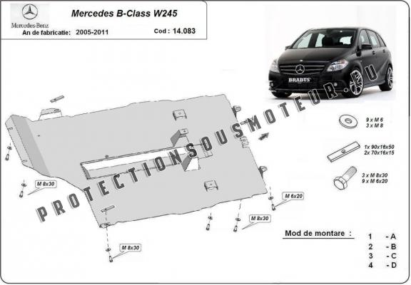 Protection sous moteur et de la boîte de vitesse Mercedes B-Class
