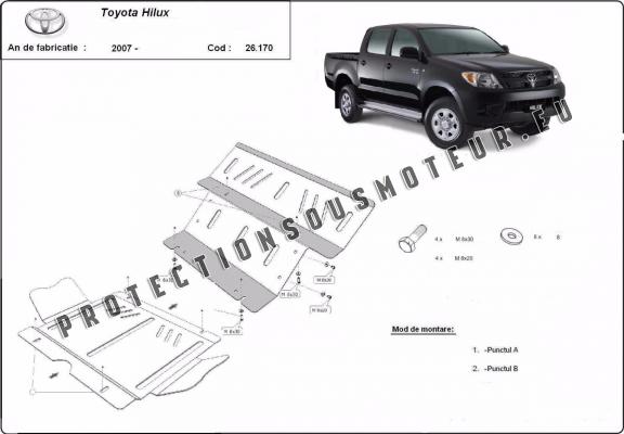 Protection sous moteur et de la radiateur Toyota Hilux