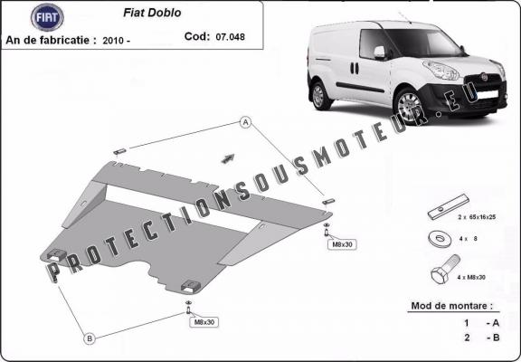 Protection sous moteur et de la boîte de vitesse Fiat Doblo