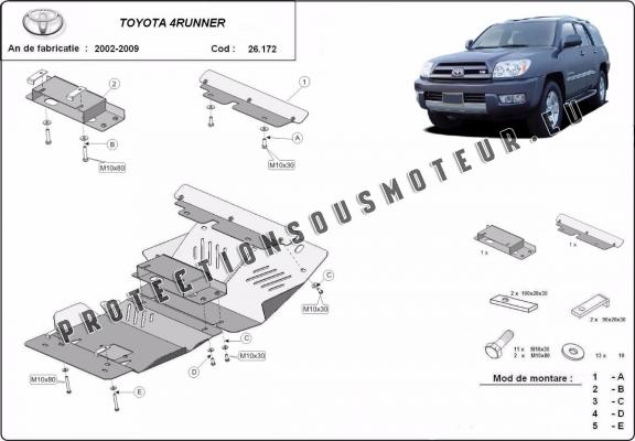 Protection sous moteur et de la radiateur Toyota 4Runner