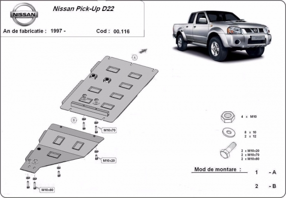 Protection de la boîte de vitesse  Nissan Pick Up
