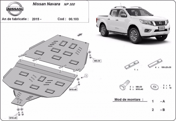 Protection de la boîte de vitesse Nissan Navara NP300 - D23