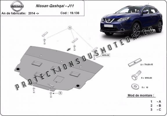 Protection sous moteur et de la boîte de vitesse Nissan Qashqai J11