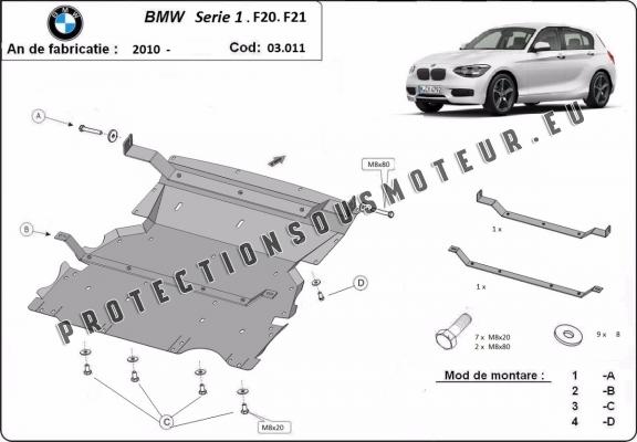 Protection sous moteur et de la radiateur BMW Seria 1  F20/F21