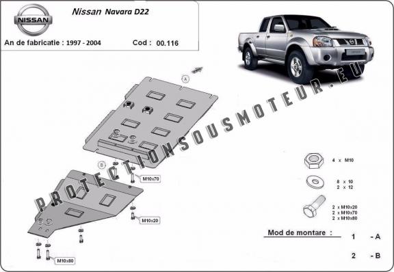 Protection de la boîte de vitesse Nissan Navara D22