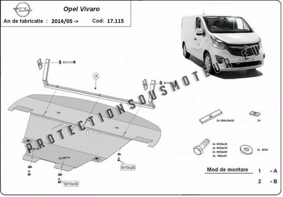 Protection sous moteur et de la boîte de vitesse Opel Vivaro B 