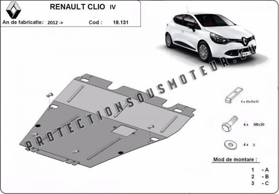 Protection sous moteur et de la boîte de vitesse Renault Clio 4