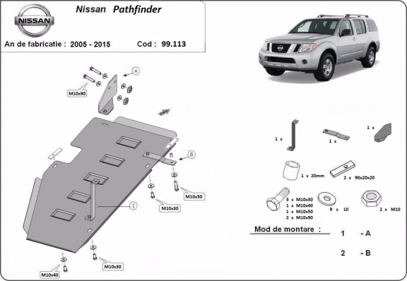 Protection de réservoir Nissan Pathfinder R51