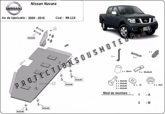 Protection de réservoir Nissan Navara D40