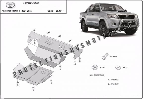 Protection sous moteur et de la radiateur Toyota Hilux