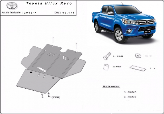 Protection de la boîte de vitesse et de la filtre à particules Toyota Hilux Revo