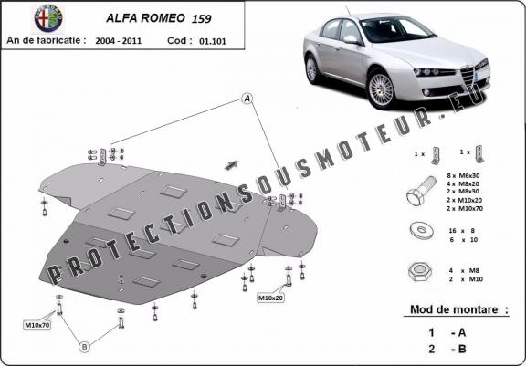 Protection sous moteur et de la boîte de vitesse Alfa Romeo 159