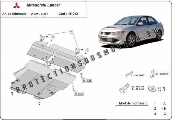 Protection sous moteur et de la boîte de vitesse Mitsubishi Lancer