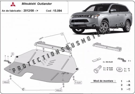 Protection sous moteur et de la boîte de vitesse Mitsubishi Outlander